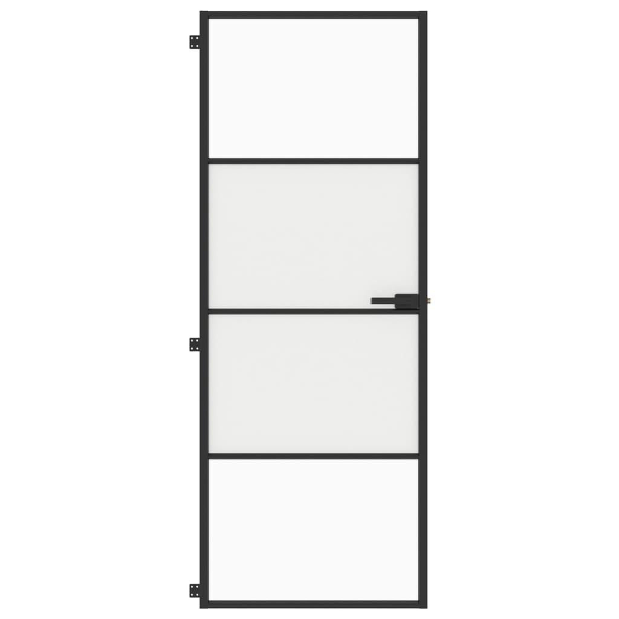 Voir la diapositive 3 : VIDAXL Porte interieure mince noir 76x201,5 cm verre trempe aluminium