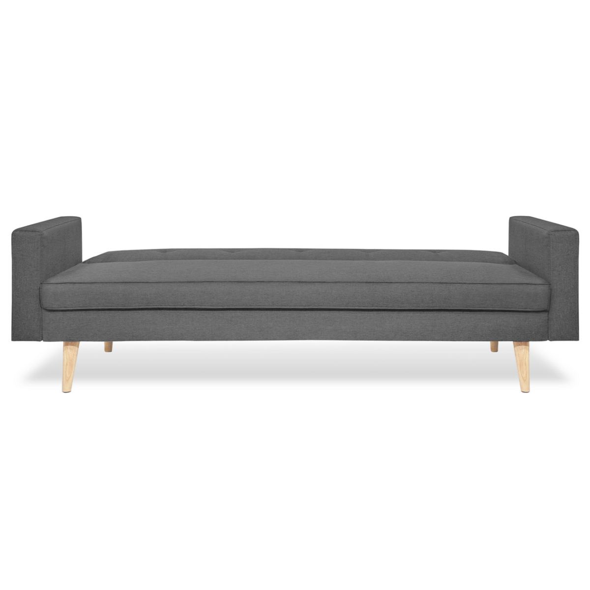 ID MARKET Canapé droit scandinave 3 places convertible LARS gris