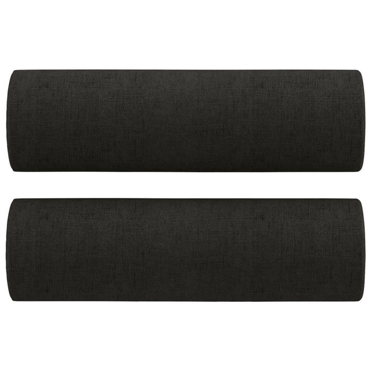 VIDAXL Canape 3 places avec oreillers decoratifs noir 180 cm tissu