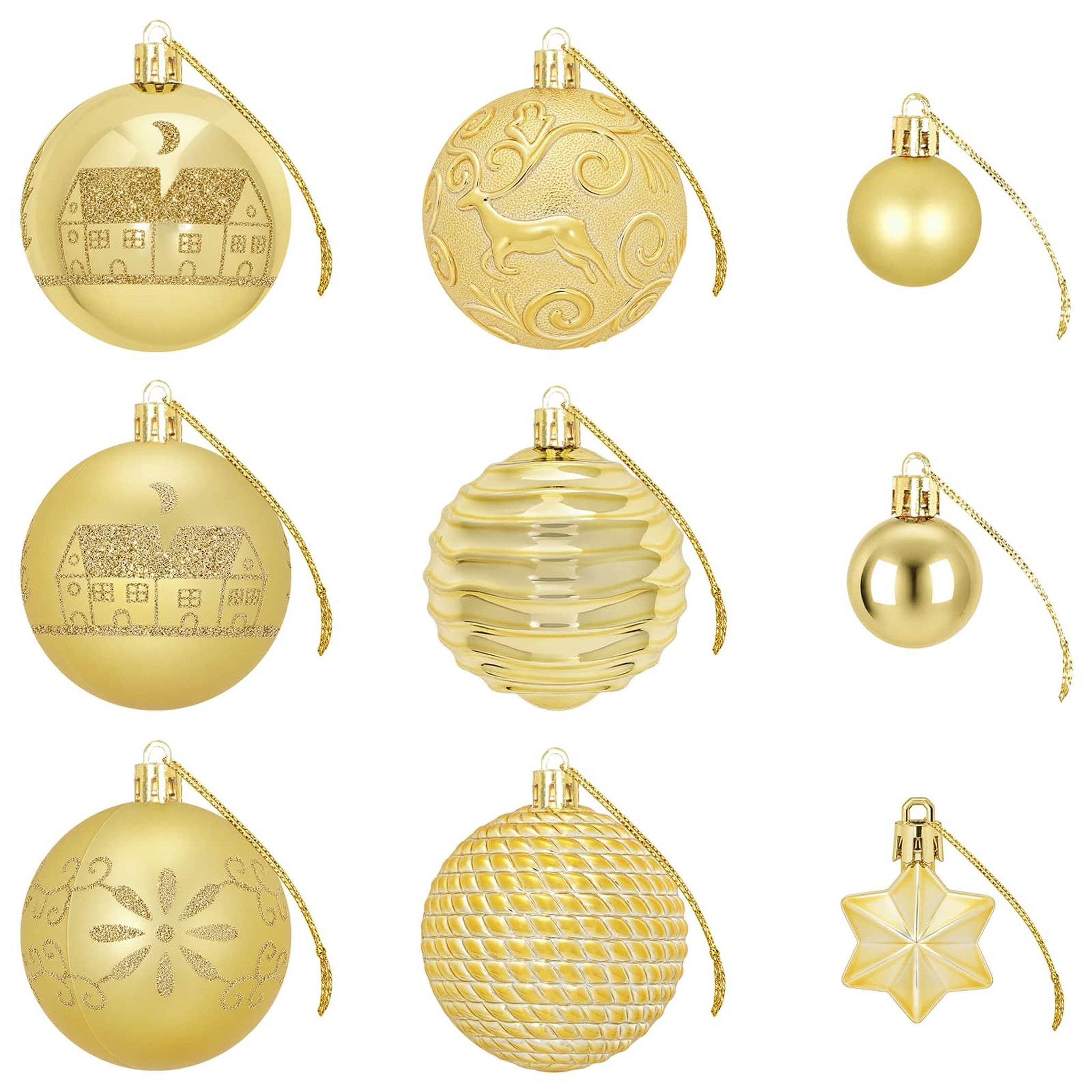 Voir la diapositive 5 : VIDAXL Ensemble de boules de Noël 88 pc Dore Diam. 6 cm Plastique