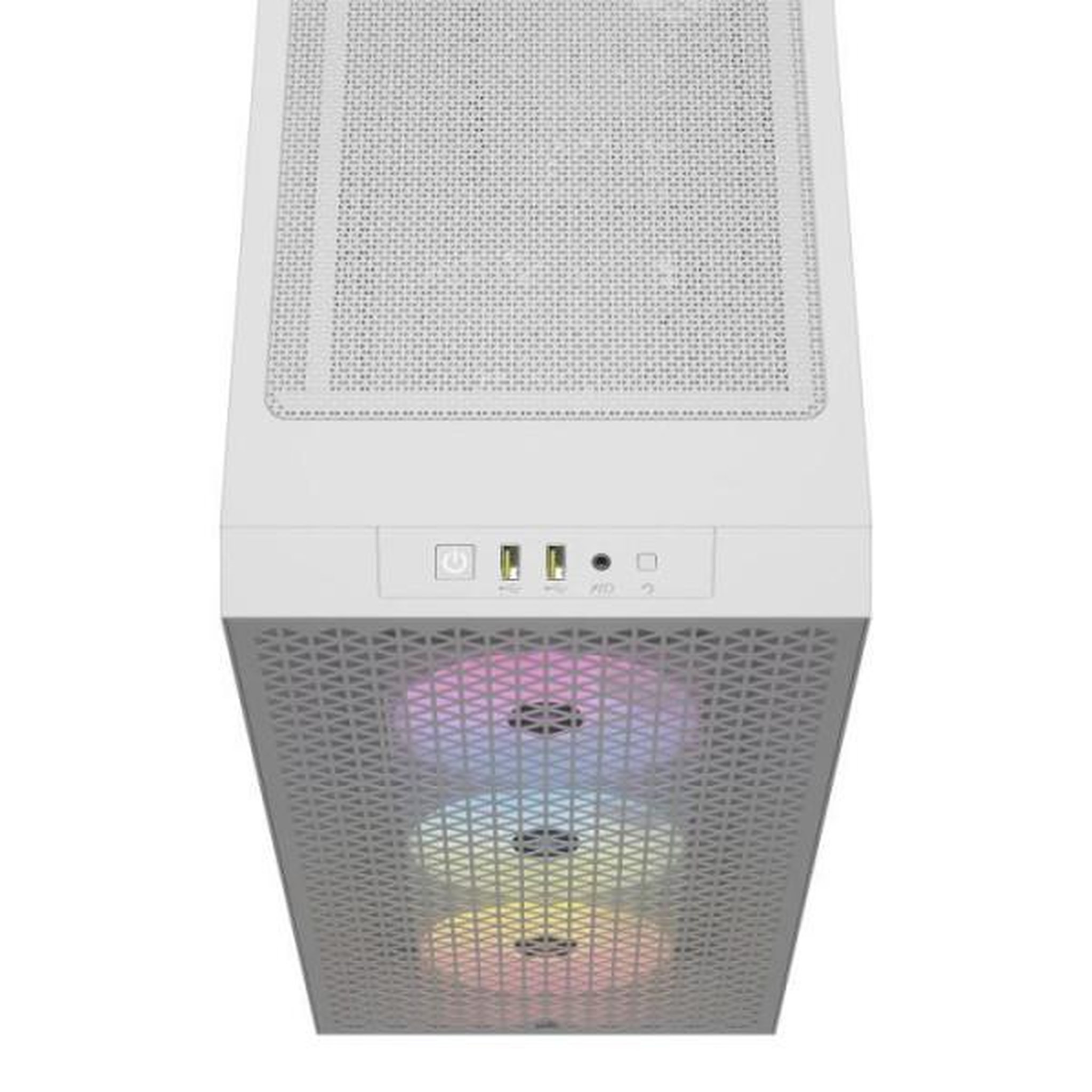 Voir la diapositive 4 : Corsair Boitier pc - corsair - 3000d rgb airflow - atx moyen-tour - 3 ventilateurs ar120 rgb - blanc