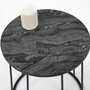 VS VENTA-STOCK Table auxiliaire Colombo avec Plateau en marbre Noir Massif et Pieds métalliques