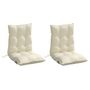 Voir la diapositive 3 : VIDAXL Coussins de chaise a dossier bas lot de 2 creme tissu oxford