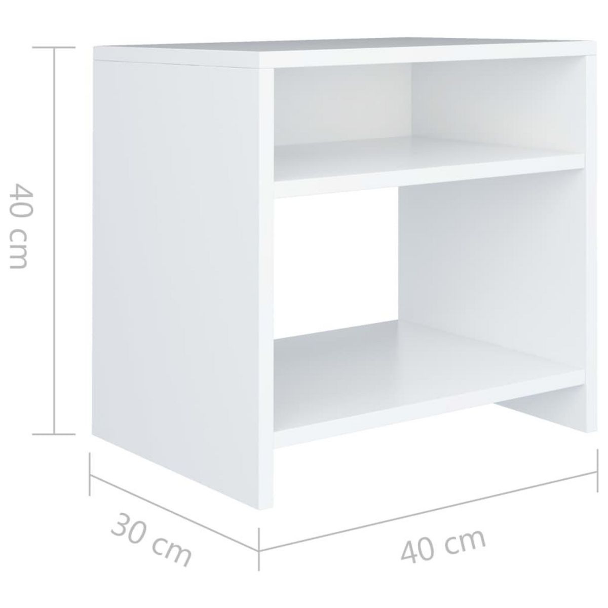 VIDAXL Tables de chevet 2 pcs Blanc 40x30x40 cm Bois d'ingenierie