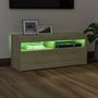 Voir la diapositive 4 : VIDAXL Meuble TV avec lumieres LED chene sonoma 90x35x40 cm