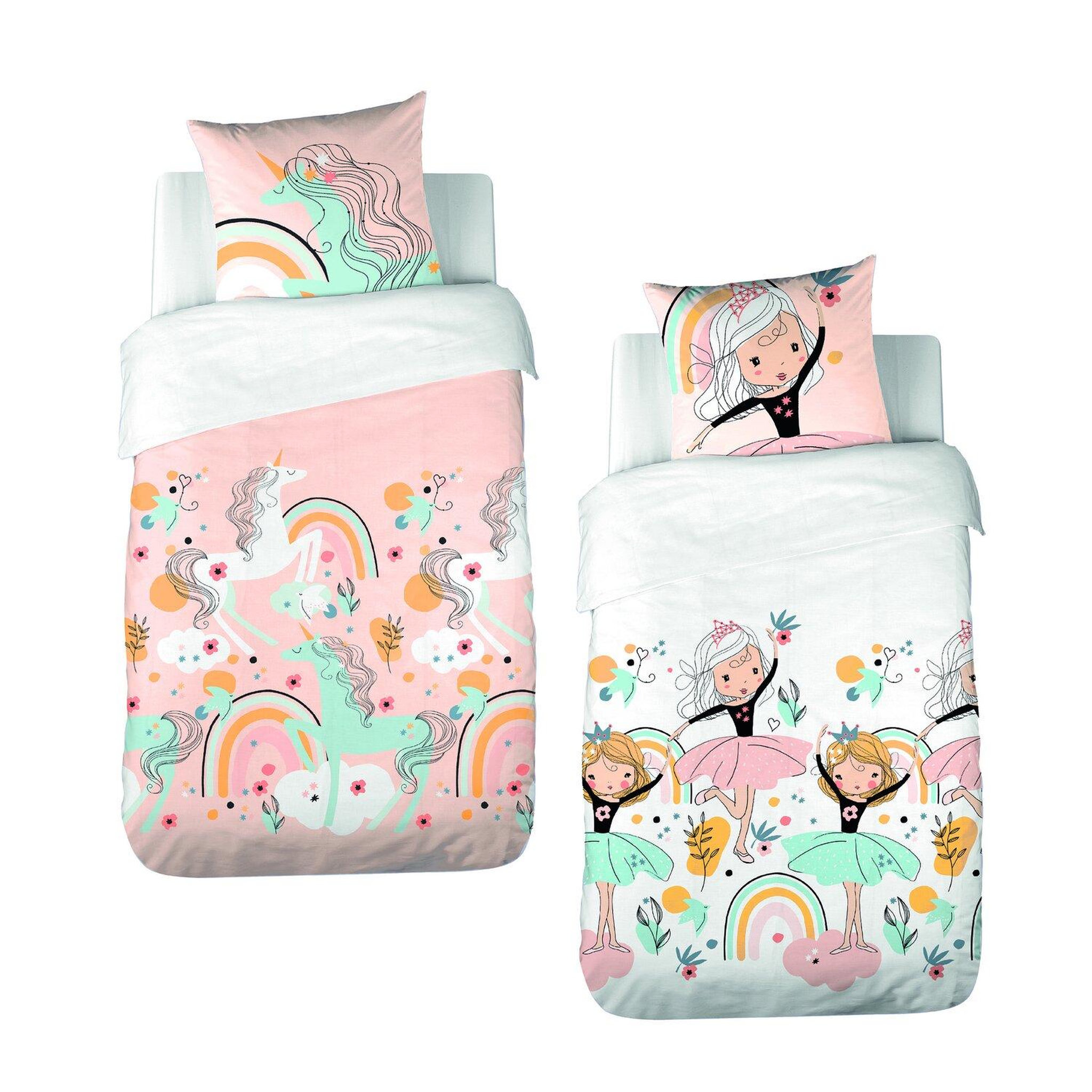 Voir la diapositive 3 : Home collection Parure De Couette 2pcs 140x200cm Polycoton Lola