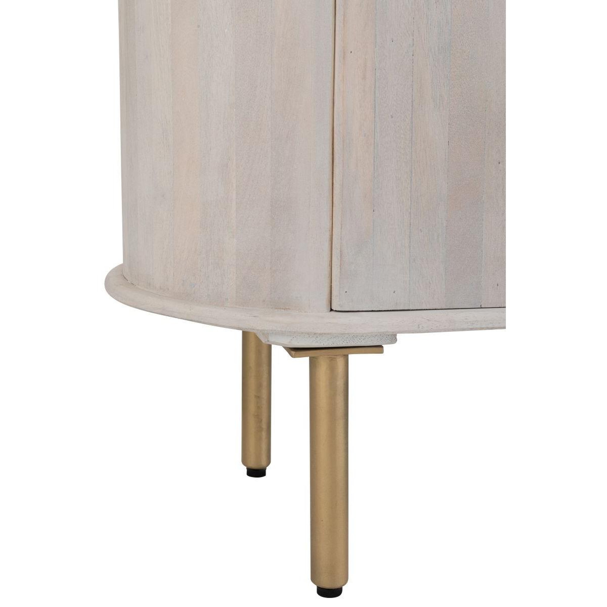 Voir la diapositive 6 : J-LINE Buffet 2 portes en marbre  noor  116cm blanc cassé