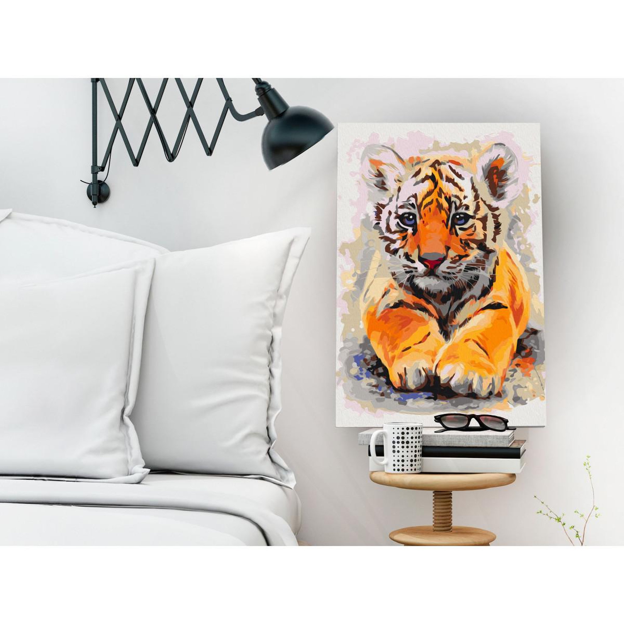 Voir la diapositive 2 : Paris Prix Tableau à Peindre Soi-Même  Bébé Tigre  40x60cm