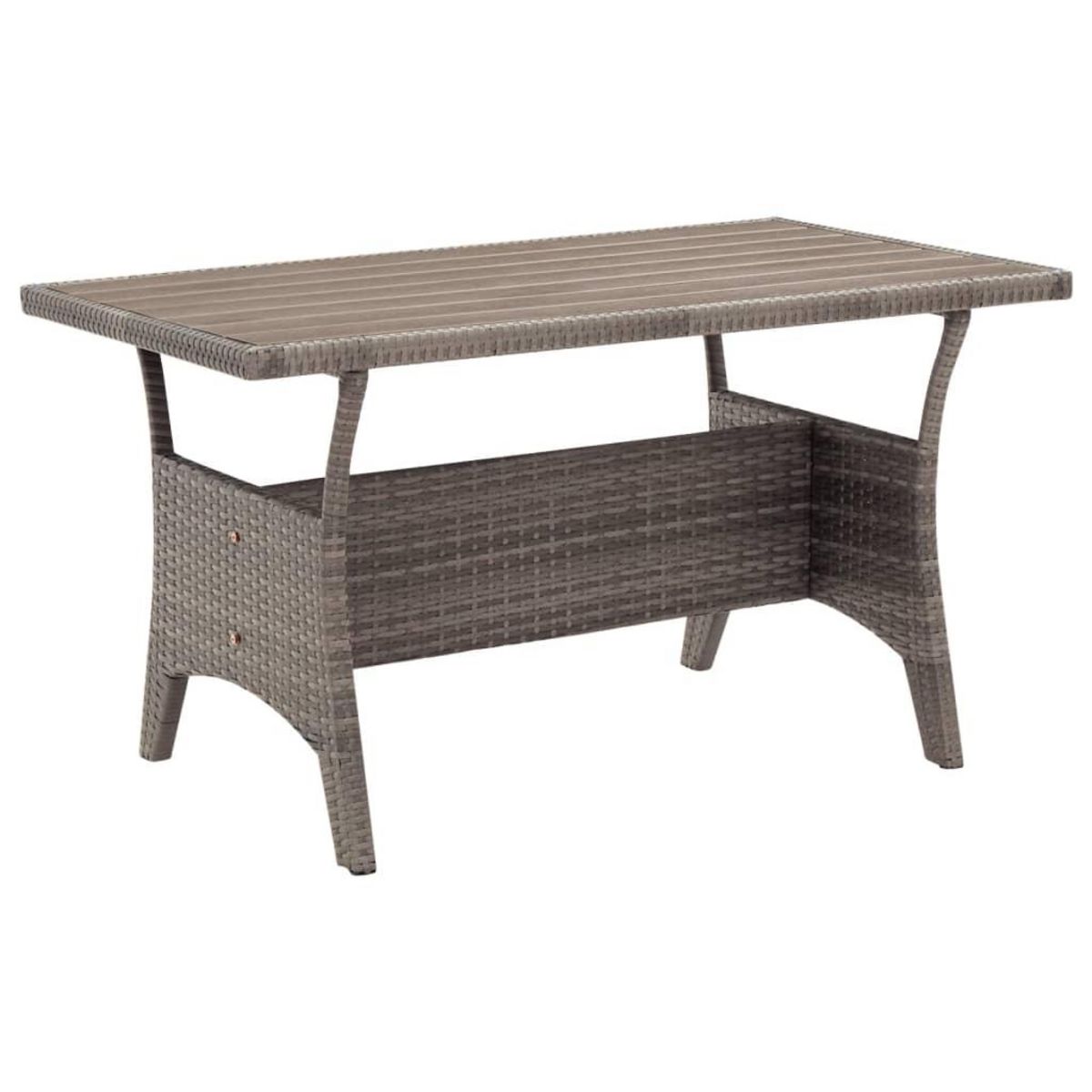 VIDAXL Table de jardin Gris 120x70x66 cm Resine tressee