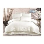 GENERIQUE Parure de lit - 1 housse de couette 220 x 240 cm + 2 taies d'oreiller 60 x 60 cm - 80% coton, 20% polyester - Creme