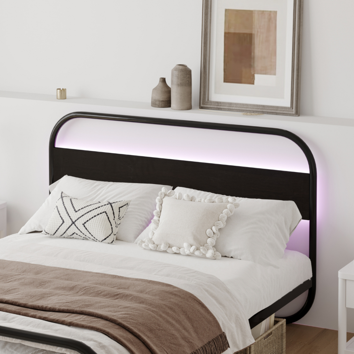 CONCEPT USINE Lit à led en métal 140x190cm LEEDS