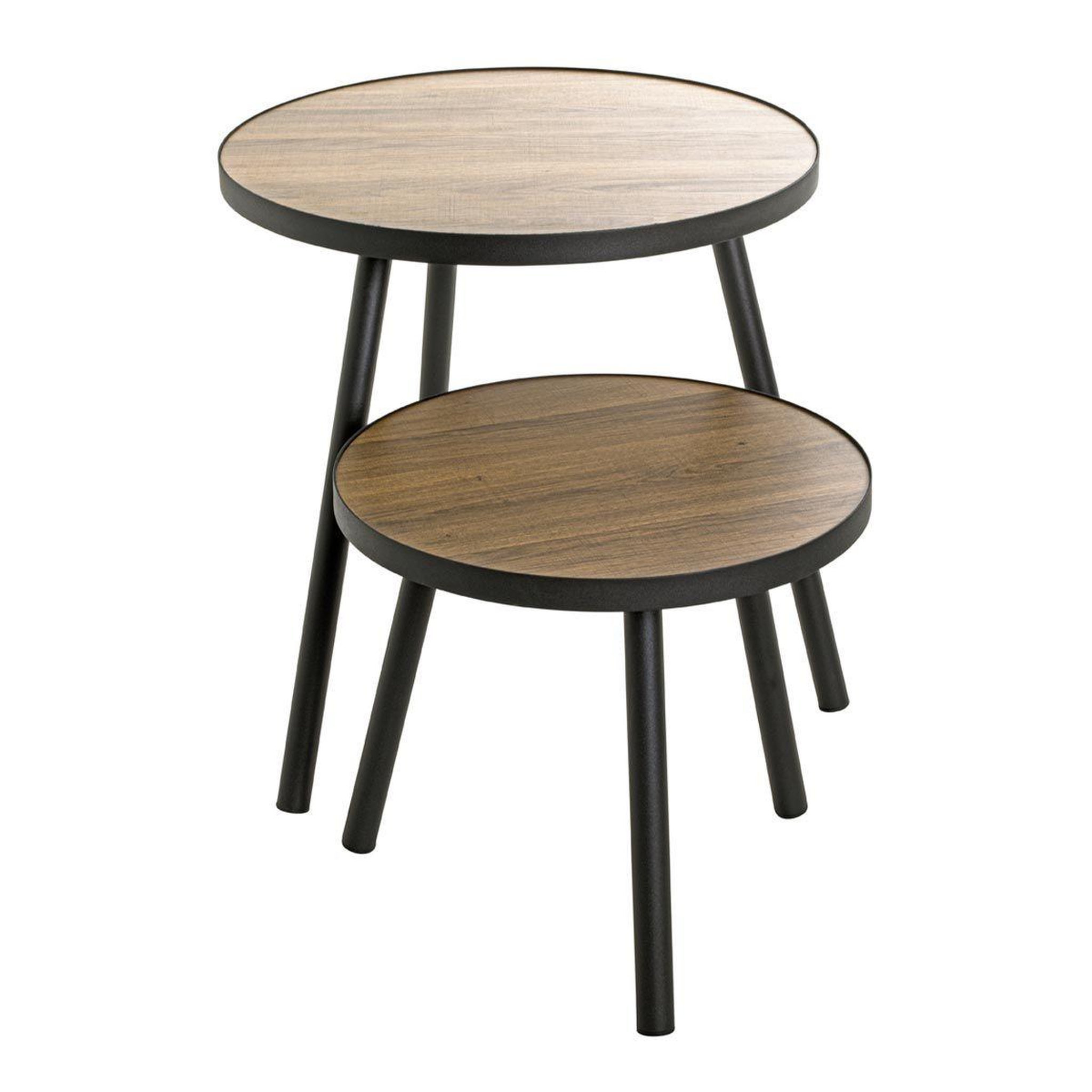 Voir la diapositive 3 : Paris Prix Table d'appoint design  qanaq  40cm noir & chêne