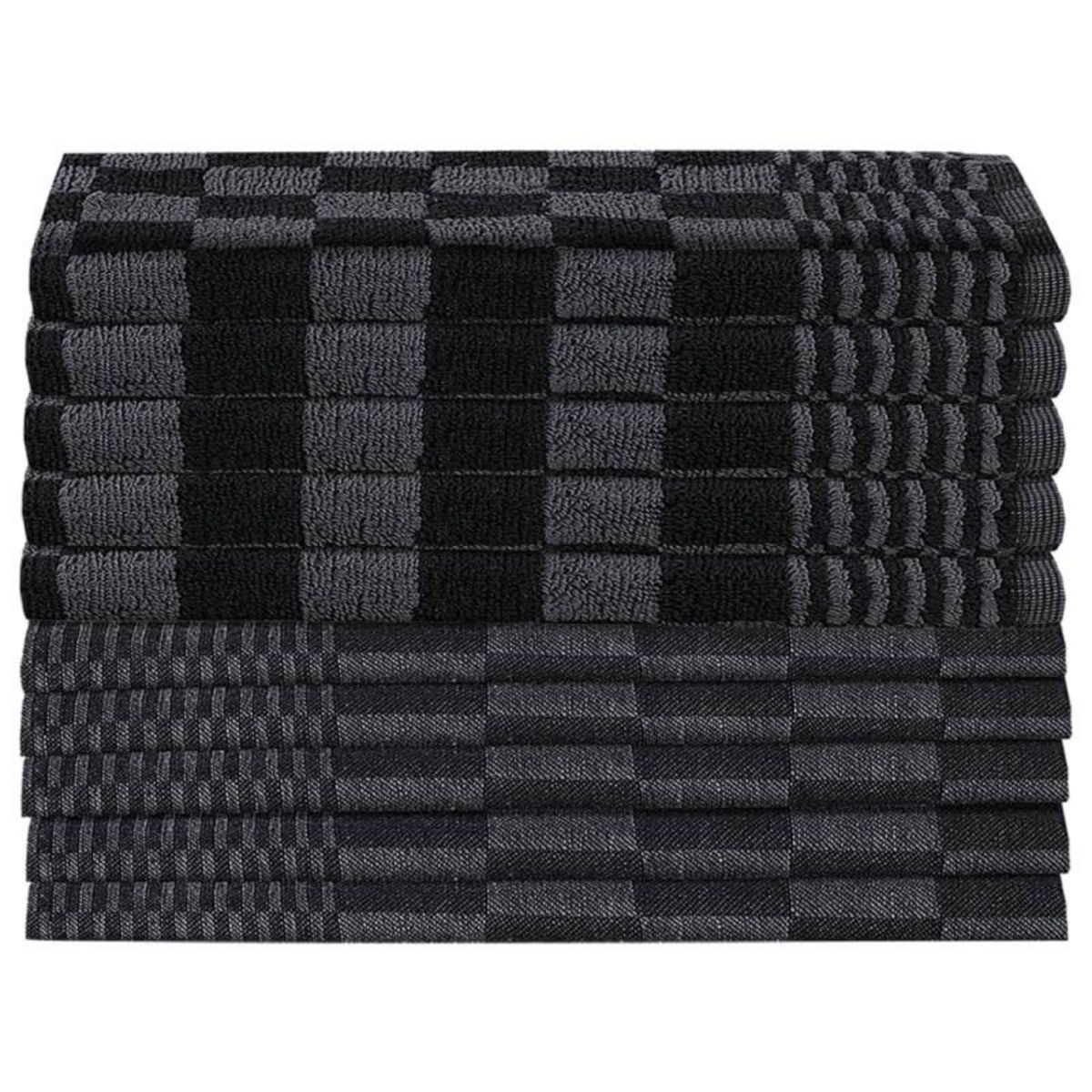 VIDAXL Ensemble de serviettes 20 pcs noir et gris coton