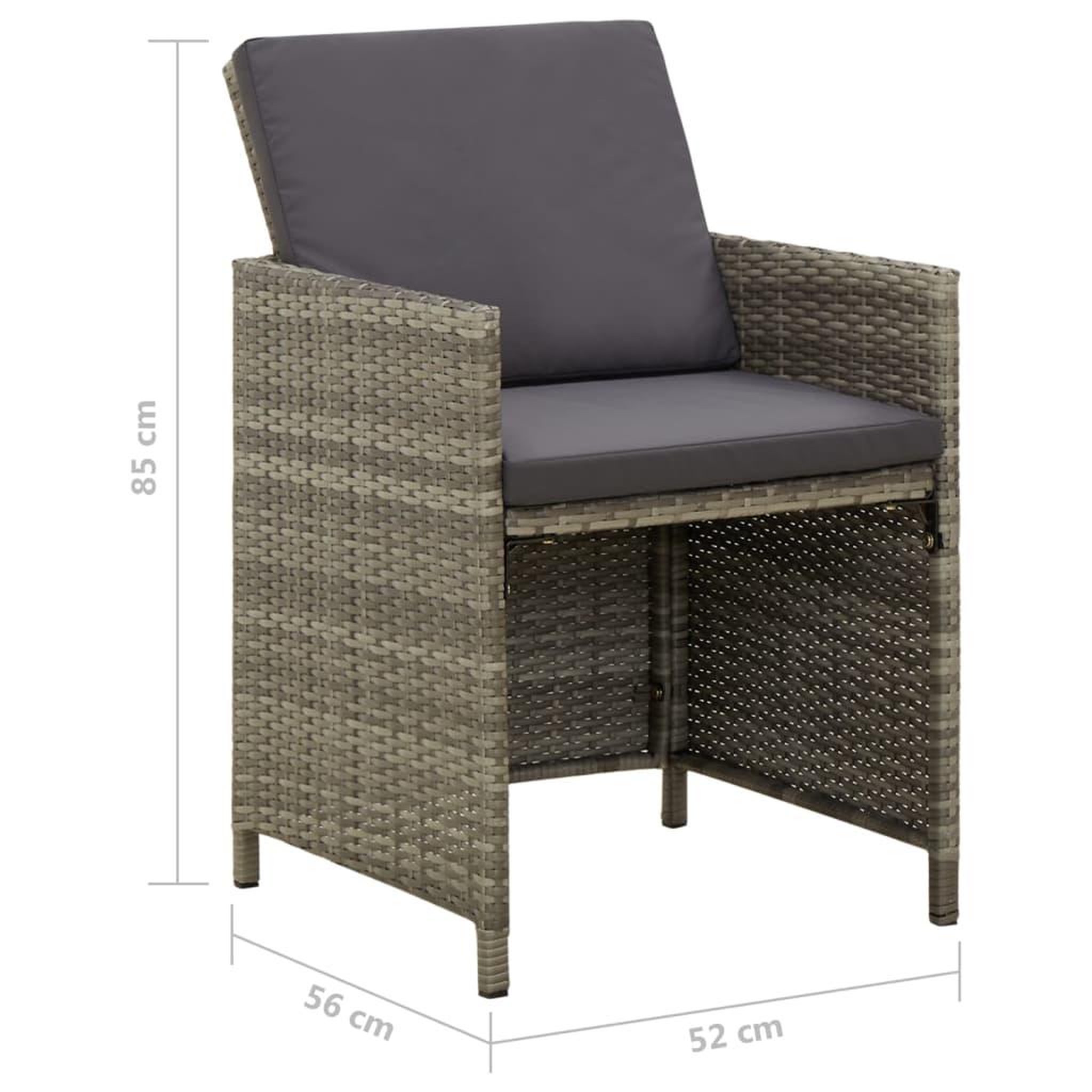 Voir la diapositive 6 : VIDAXL Chaises de jardin avec coussins lot de 4 Resine tressee Gris