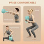 Voir la diapositive 5 : HOMCOM Kettlebell 6 Kg - prise ergonomique - entraînement musculaire & haltérophilie - PVC vert
