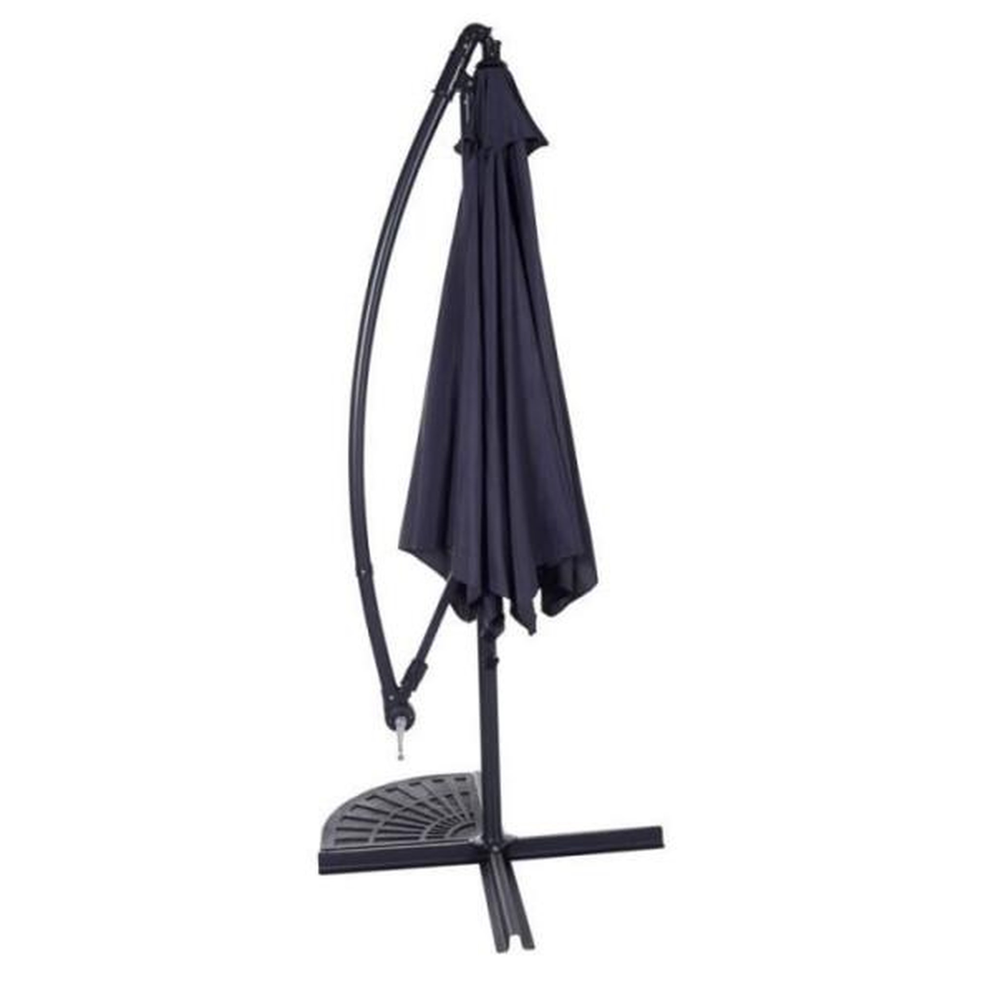 Voir la diapositive 4 : MARKET24 Parasol déporté diametre 3m - structure en aluminium avec toile polyester 180g- Gris - Tohota
