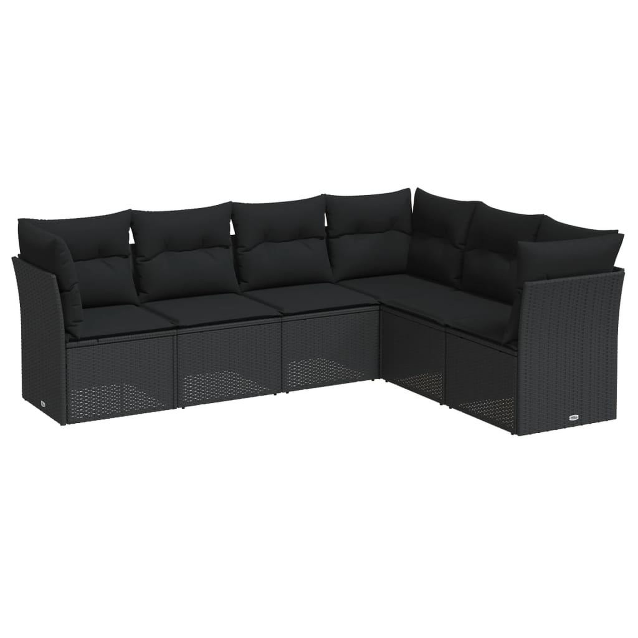 Voir la diapositive 2 : VIDAXL Salon de jardin 6 pcs avec coussins noir resine tressee