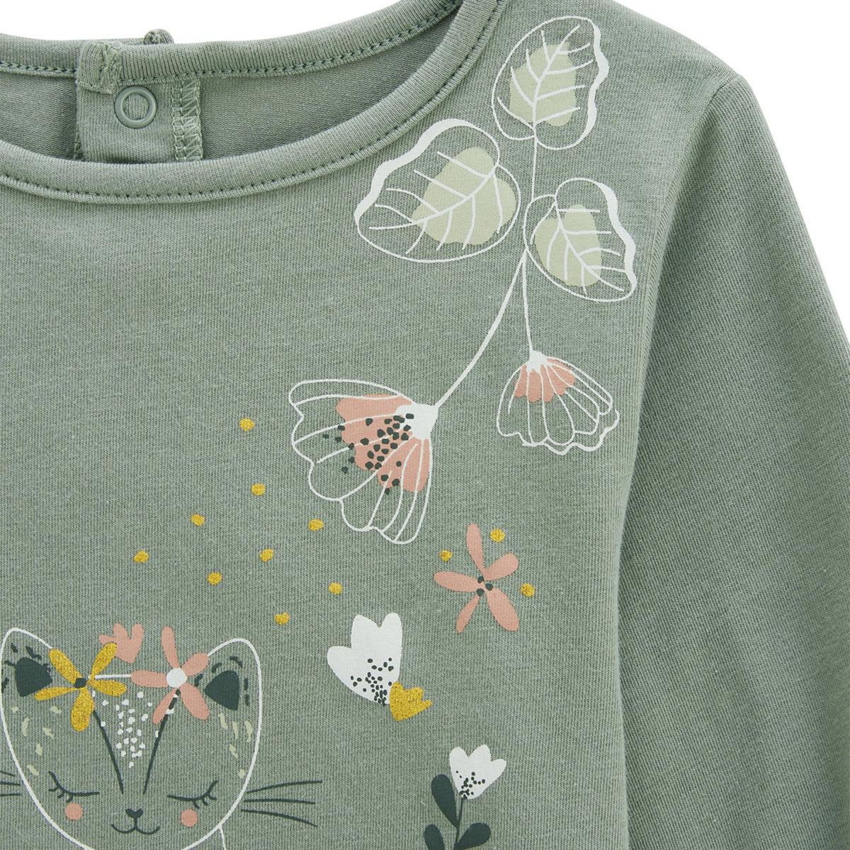 Petit Béguin T-shirt bébé manches longues kaki Lily