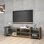 Voir la diapositive 3 : TOILINUX Meuble TV design Zeyna - L. 156 x H. 40 cm - Gris anthracite