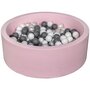 Piscine à balles Aire de jeu + 200 balles rose blanc, perle, gris