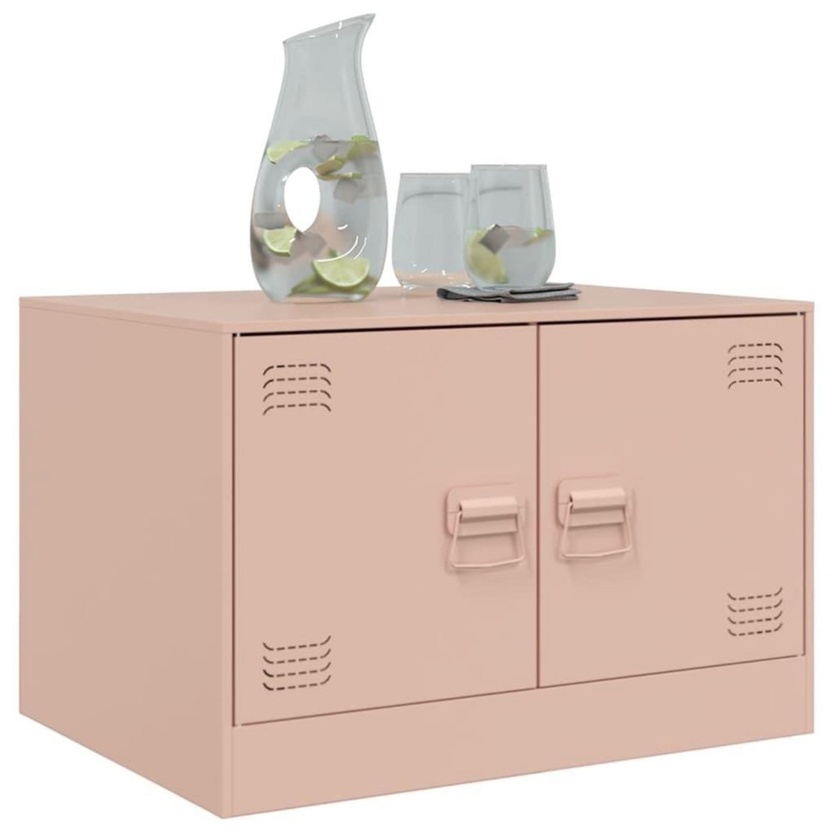 VIDAXL Table basse rose 67x50x44 cm acier