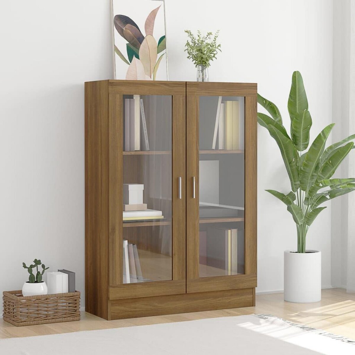 VIDAXL Armoire a vitrine Chene brun 82,5x30,5x115cm Bois d'ingenierie