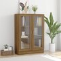 Voir la diapositive 1 : VIDAXL Armoire a vitrine Chene brun 82,5x30,5x115cm Bois d'ingenierie