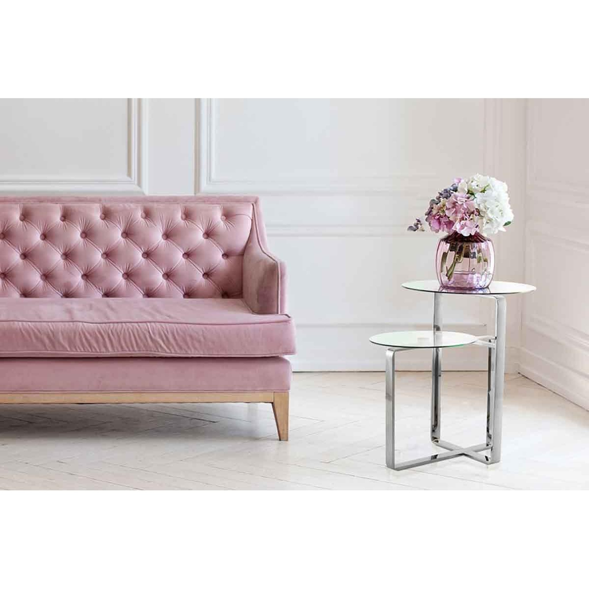 Voir la diapositive 6 : Paris Prix Table d'Appoint 2 Plateaux Design  Katris  60cm Argent