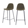 Voir la diapositive 1 : Rendez vous déco Lot de 2 chaises pour îlot central 65 cm en cuir synthétique kaki-Henrik