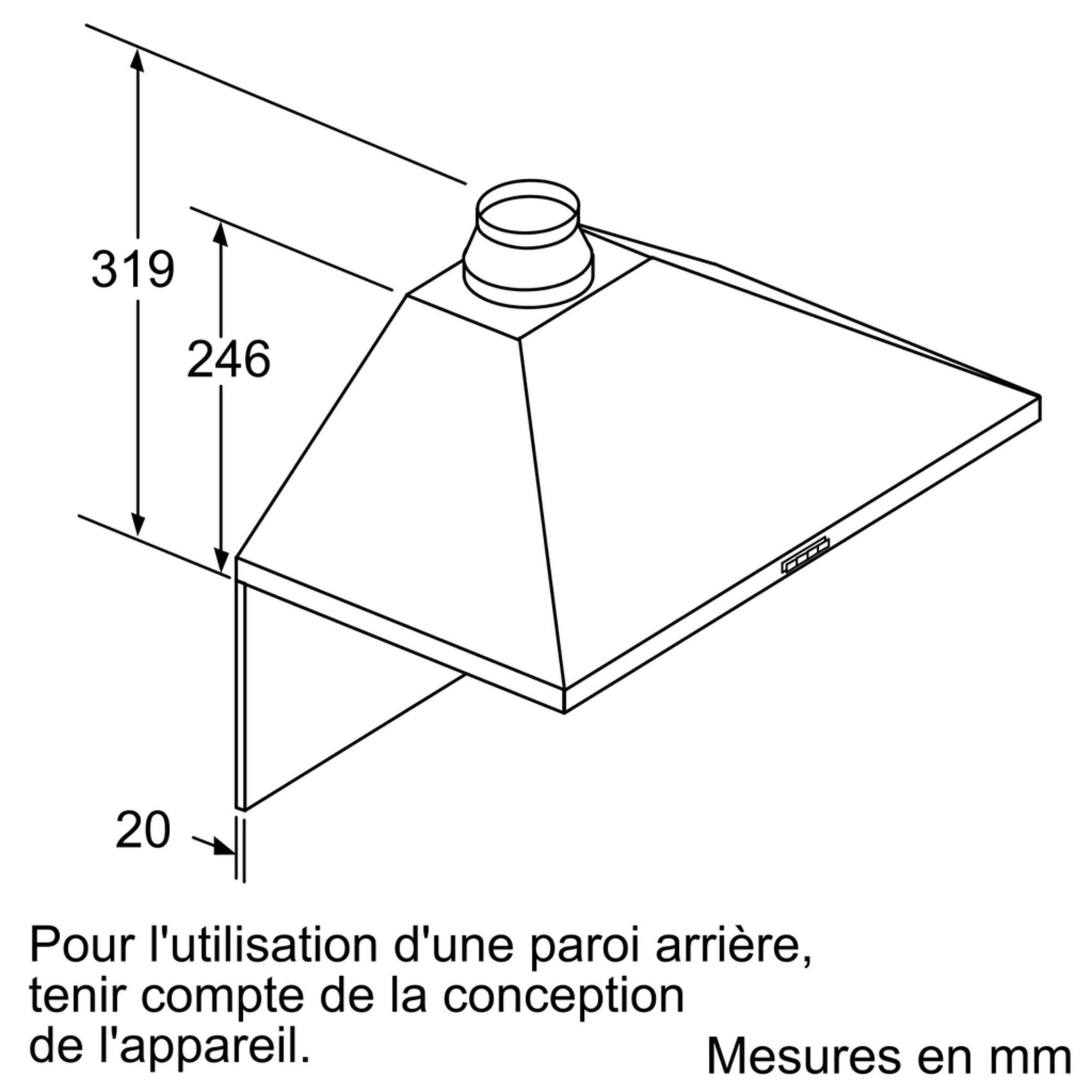 Voir la diapositive 6 : BOSCH Hotte décorative murale 60cm 360m3/h noir - dwp64bc60