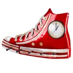 Paris Prix Patère Murale & Horloge Design  Baskets  50cm Rouge