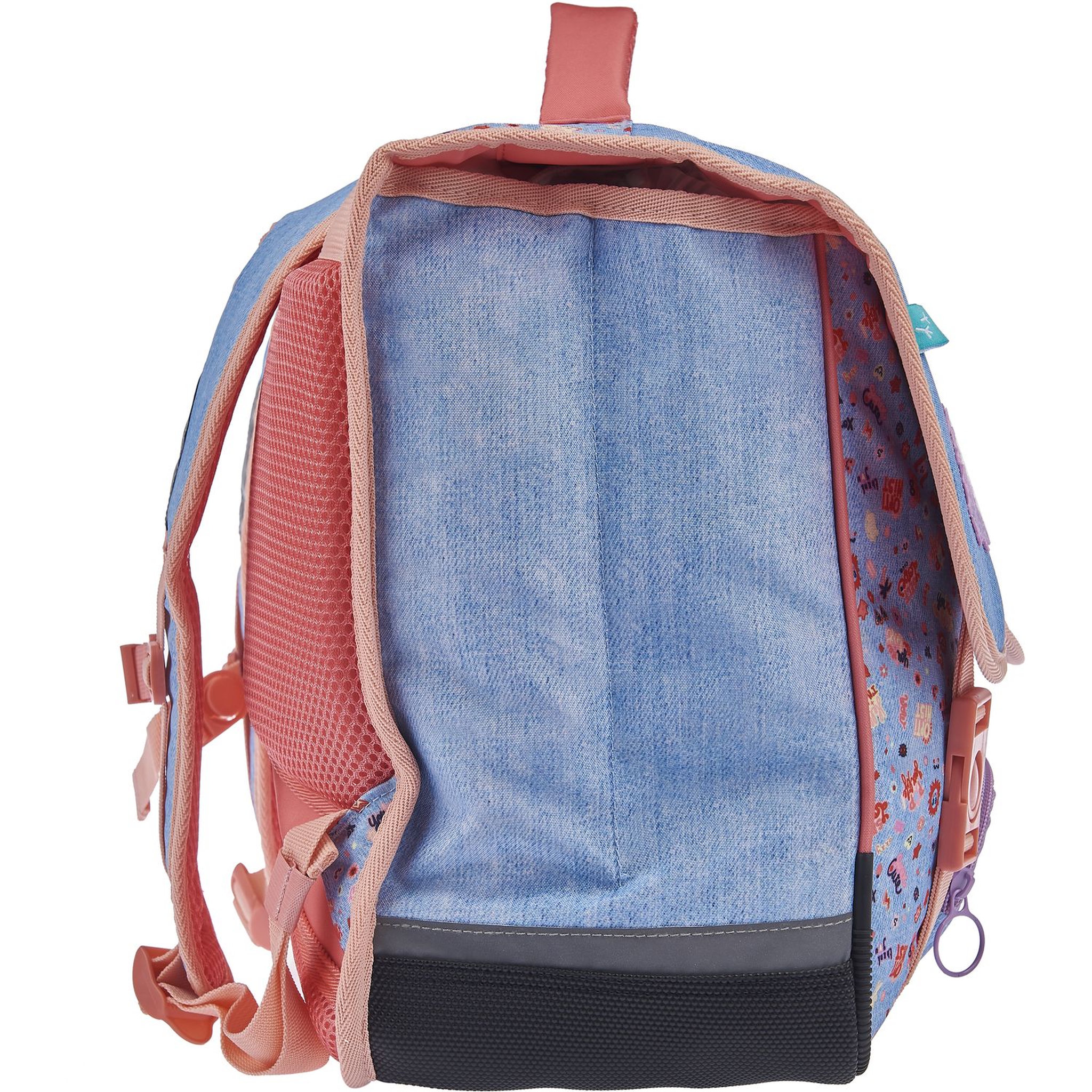 Voir la diapositive 3 : AUCHAN Cartable 41 cm bleu STICKY HAPPINESS