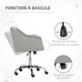 Voir la diapositive 5 : VINSETTO Chaise de bureau design Chesterfield capitonné hauteur réglable pivotant 360° fonction bascule piètement chromé tissu gris