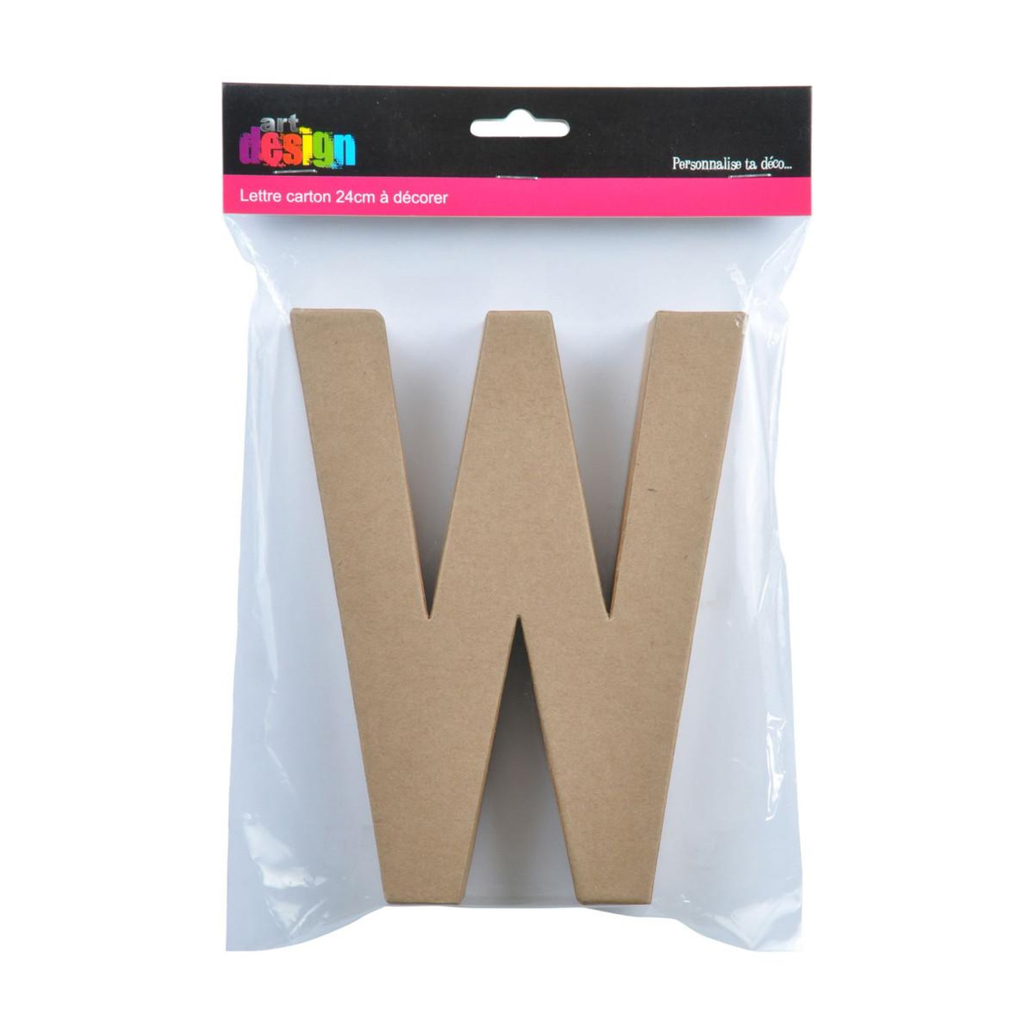 Voir la diapositive 2 : HOMEA Décoration Murale  Lettres Carton W  18cm Naturel