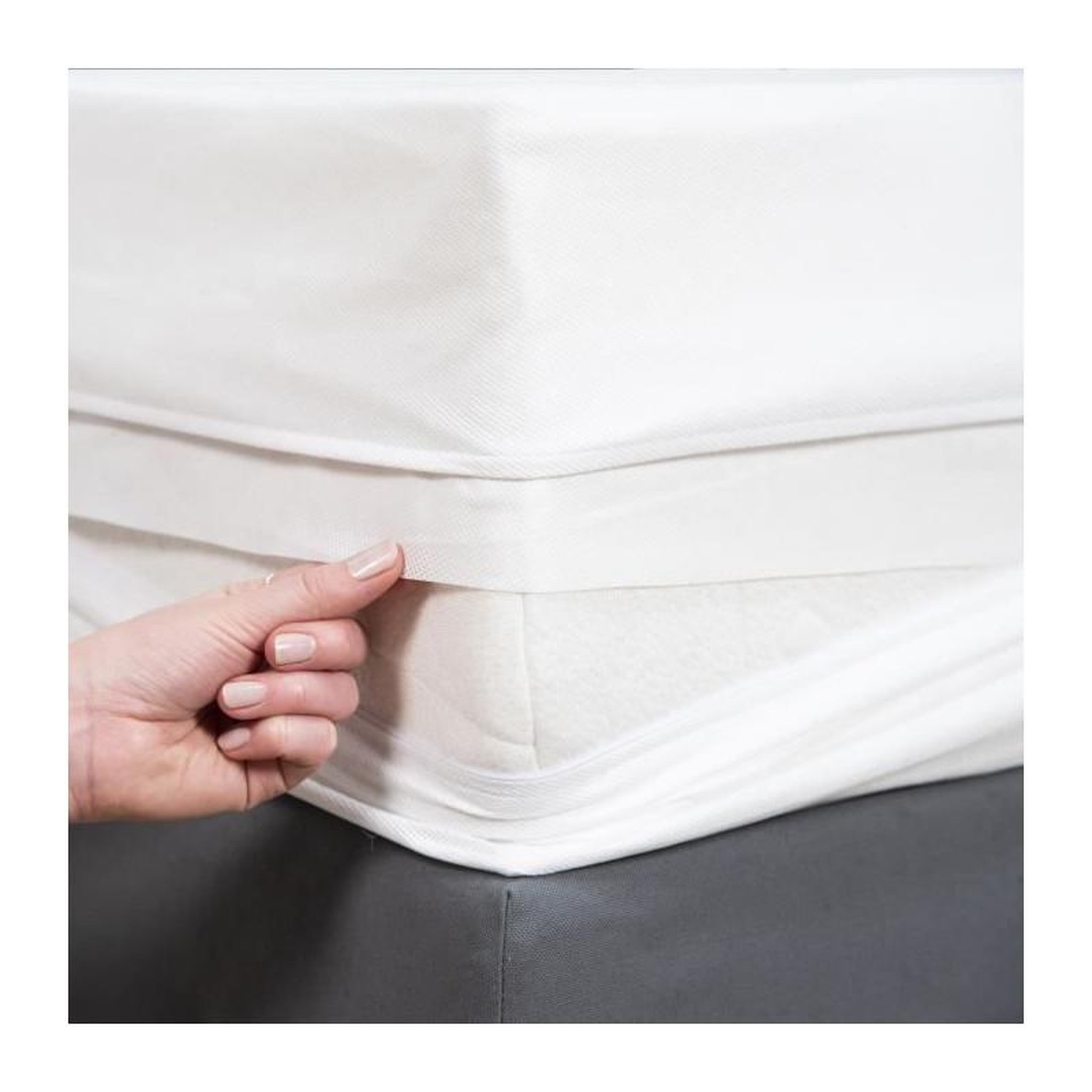 Voir la diapositive 4 : P'TIT LIT Housse intégrale matelas Imperméable - Anti-Punaise de lit - 70x140x15 cm - Fermeture a glissiere - Sans traitement chimique