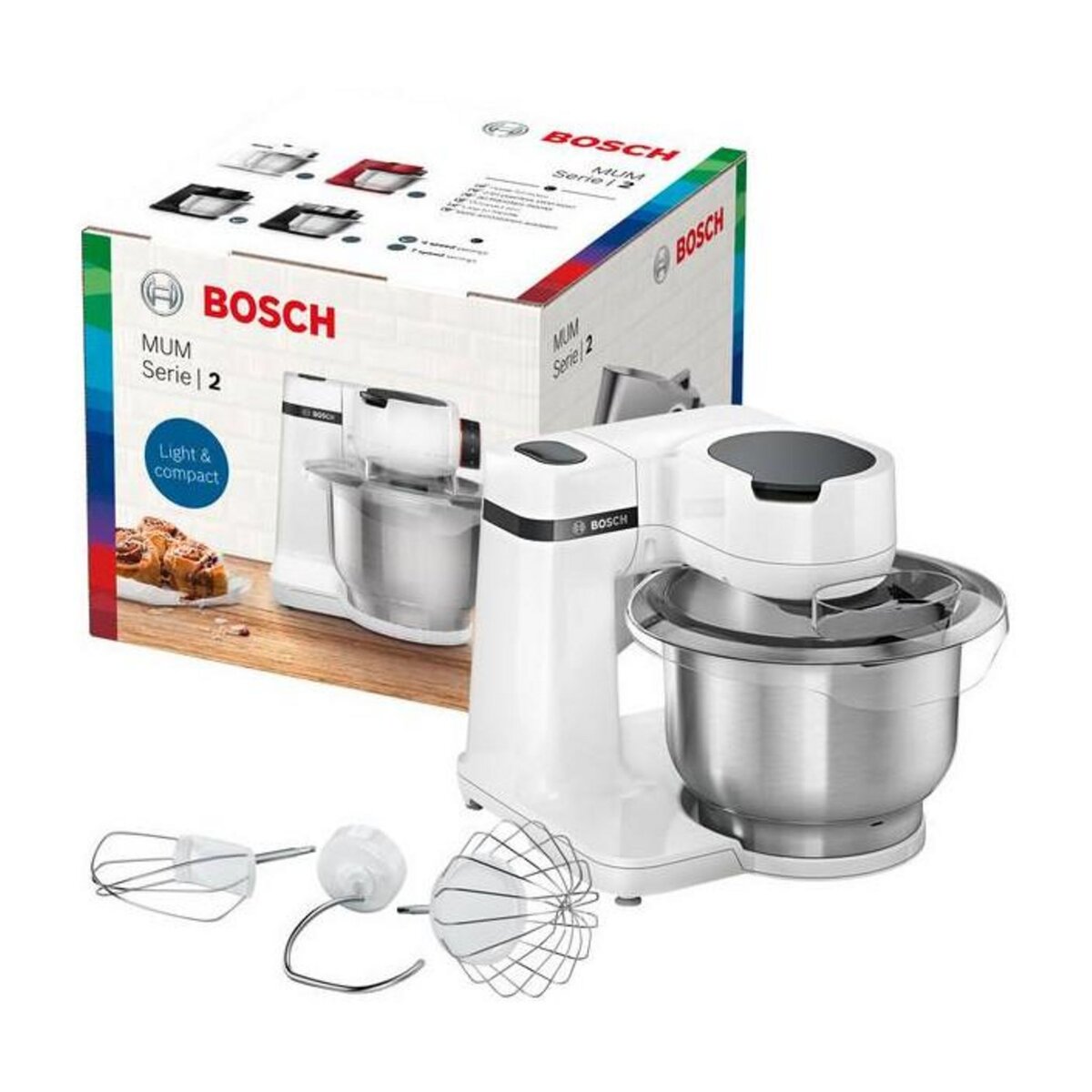 BOSCH Robot pâtissier multifonction 3.8l 700w blanc - mums2ew00