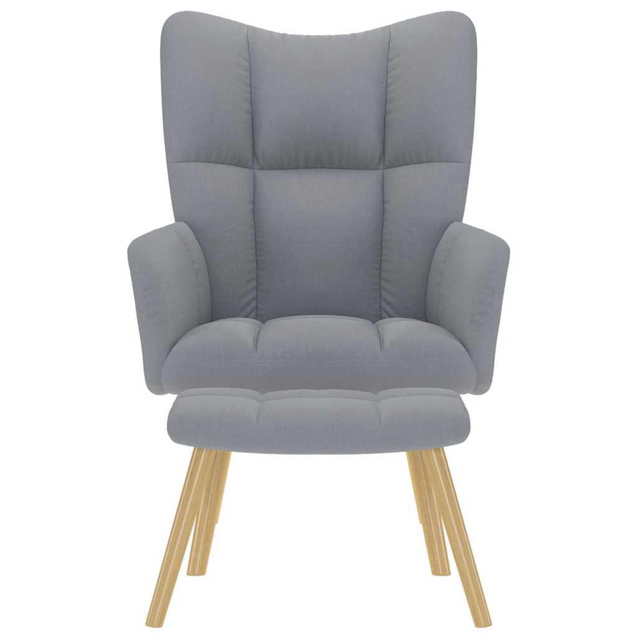 Voir la diapositive 4 : VIDAXL Chaise de relaxation avec repose-pied Gris clair Tissu