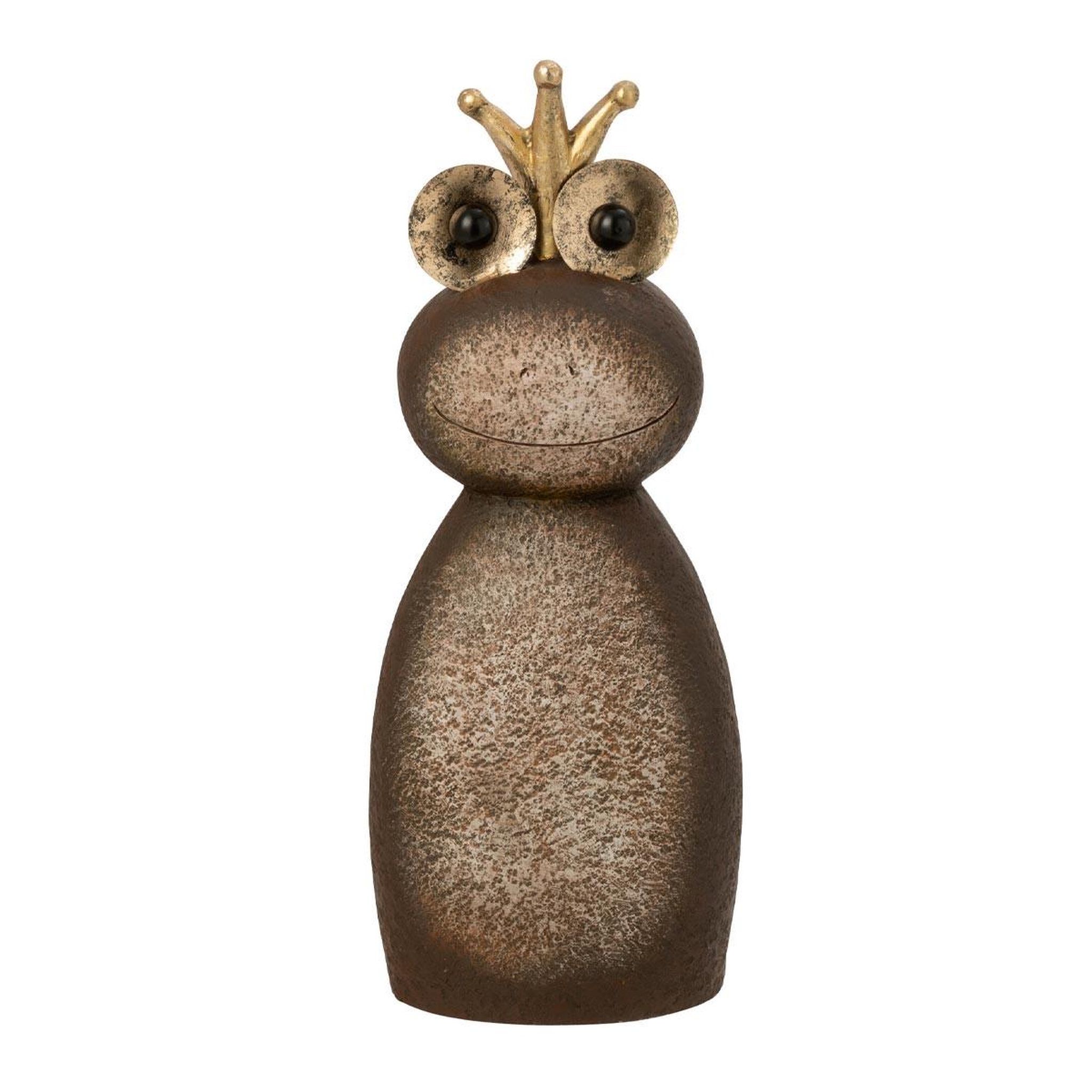 J-LINE Statue Grenouille  Couronne  60cm Marron