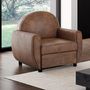 Voir la diapositive 2 : ID MARKET Fauteuil CLUB vintage GASTON marron foncé effet vieilli