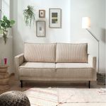 LISA DESIGN Charlie - canapé 3 places convertible avec coffre - en velours côtelé. Coloris disponibles : Orange, Marron, Vert, Jaune, Gris, Beige, Bleu, Rose