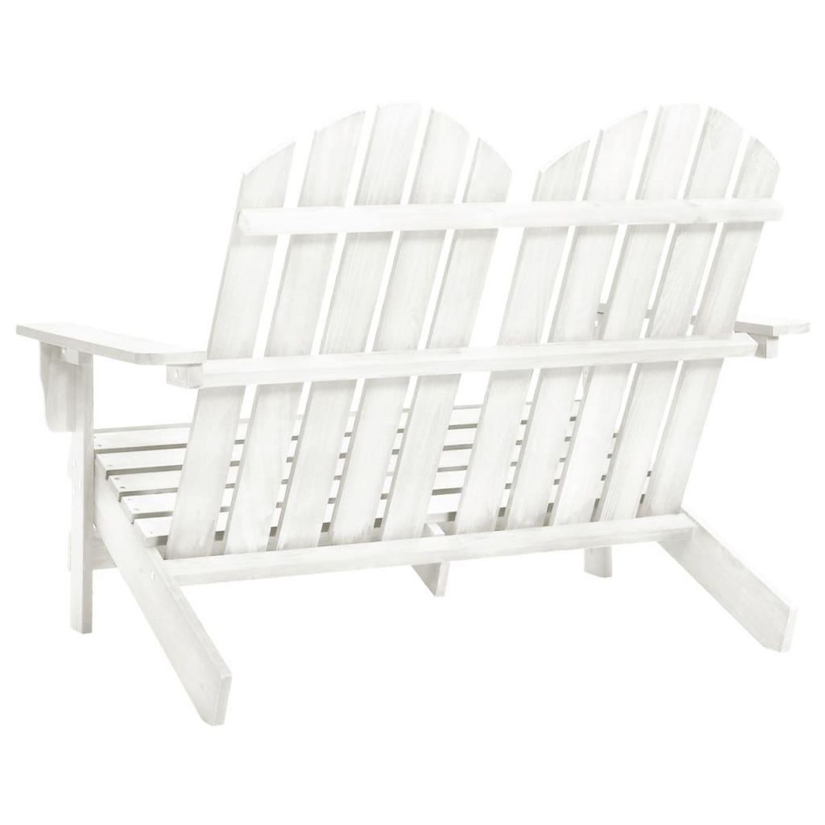 VIDAXL Chaise de jardin Adirondack 2 places bois de sapin massif blanc