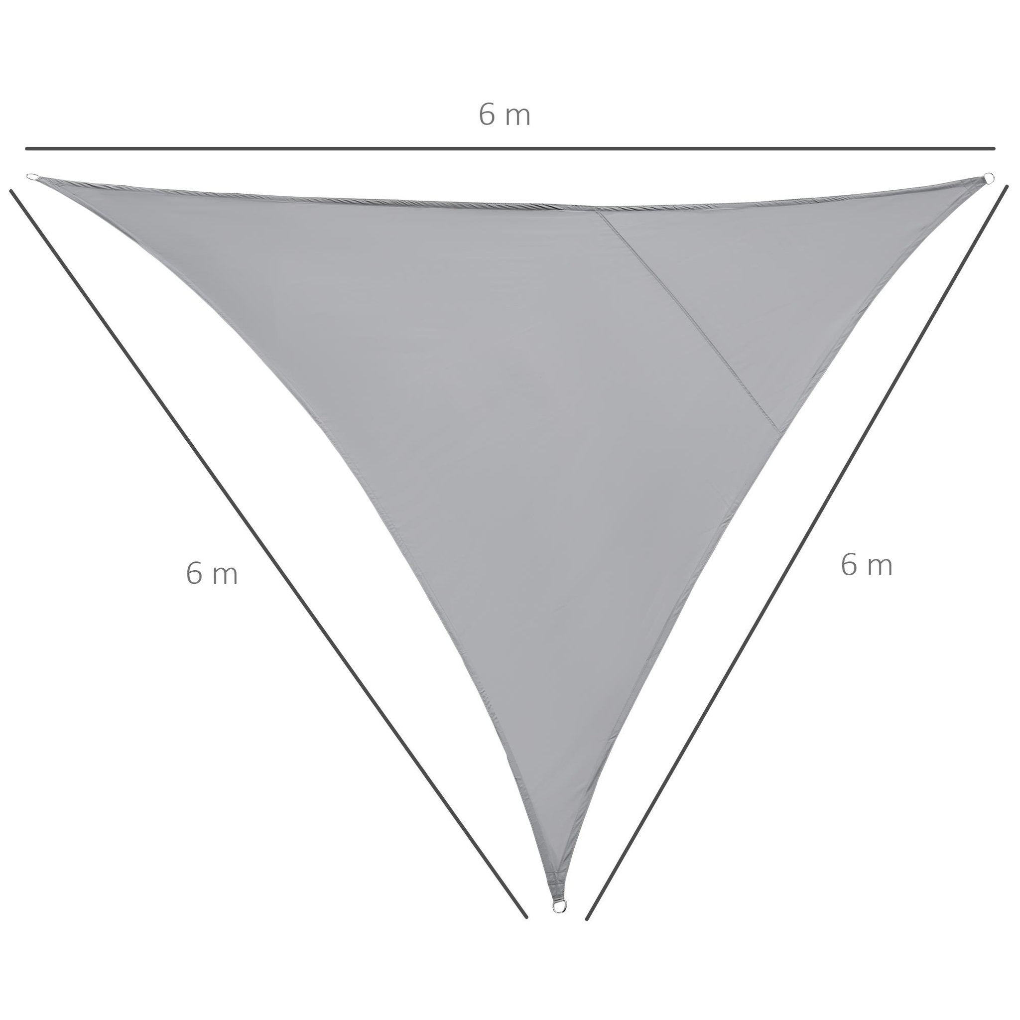 Voir la diapositive 3 : OUTSUNNY Voile d'ombrage triangulaire grande taille 6 x 6 x 6 m polyester imperméabilisé haute densité 160 g/m² gris clair