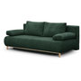 Voir la diapositive 3 : MARKET24 Banquette convertible 3 places MIKA - Velours côtelé Vert foret - Coffre de rangement - L 192 x H 84 x P 93 cm