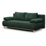 Voir la diapositive 3 : MARKET24 Banquette convertible 3 places MIKA - Velours côtelé Vert foret - Coffre de rangement - L 192 x H 84 x P 93 cm