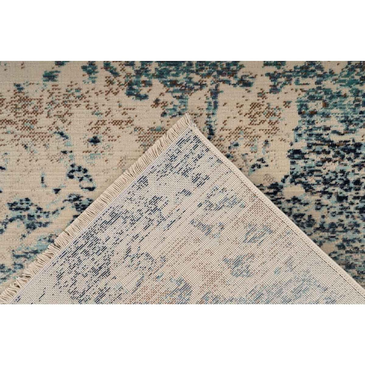 Paris Prix Tapis Tissé Abstrait à Poils Plats  Charu II  Bleu