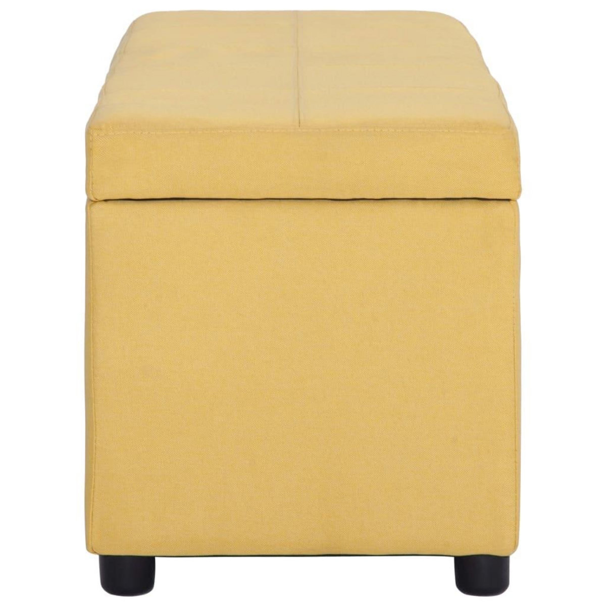 VIDAXL Banc avec compartiment de rangement 116 cm Jaune Polyester