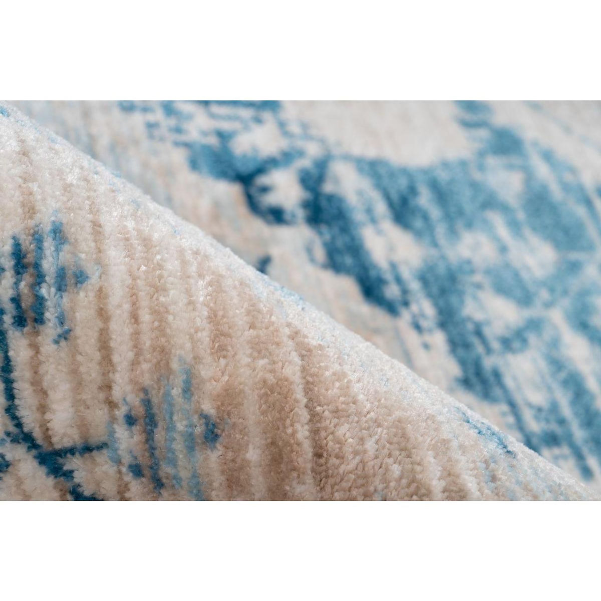 Paris Prix Tapis Vintage à Franges  Baroque V  Crème & Bleu