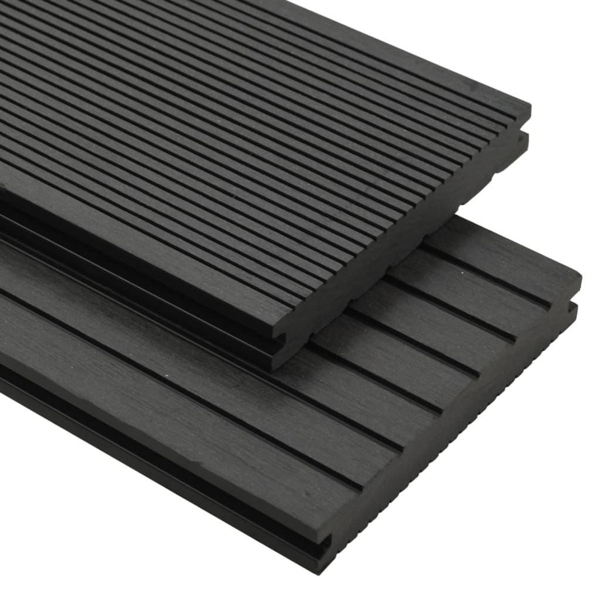 VIDAXL Panneaux de terrasse solides et accessoires WPC 10m² 2,2 m Noir