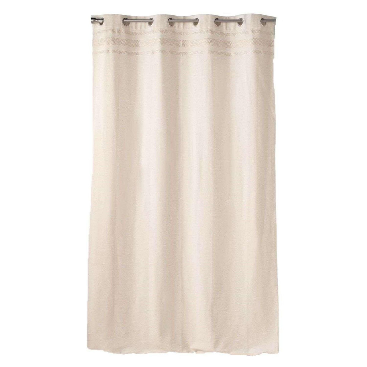 Douceur d'Intérieur Rideau à œillets ALTHA - Coton jacquard et top fils métallisés - 140 x 240 cm - Ecru