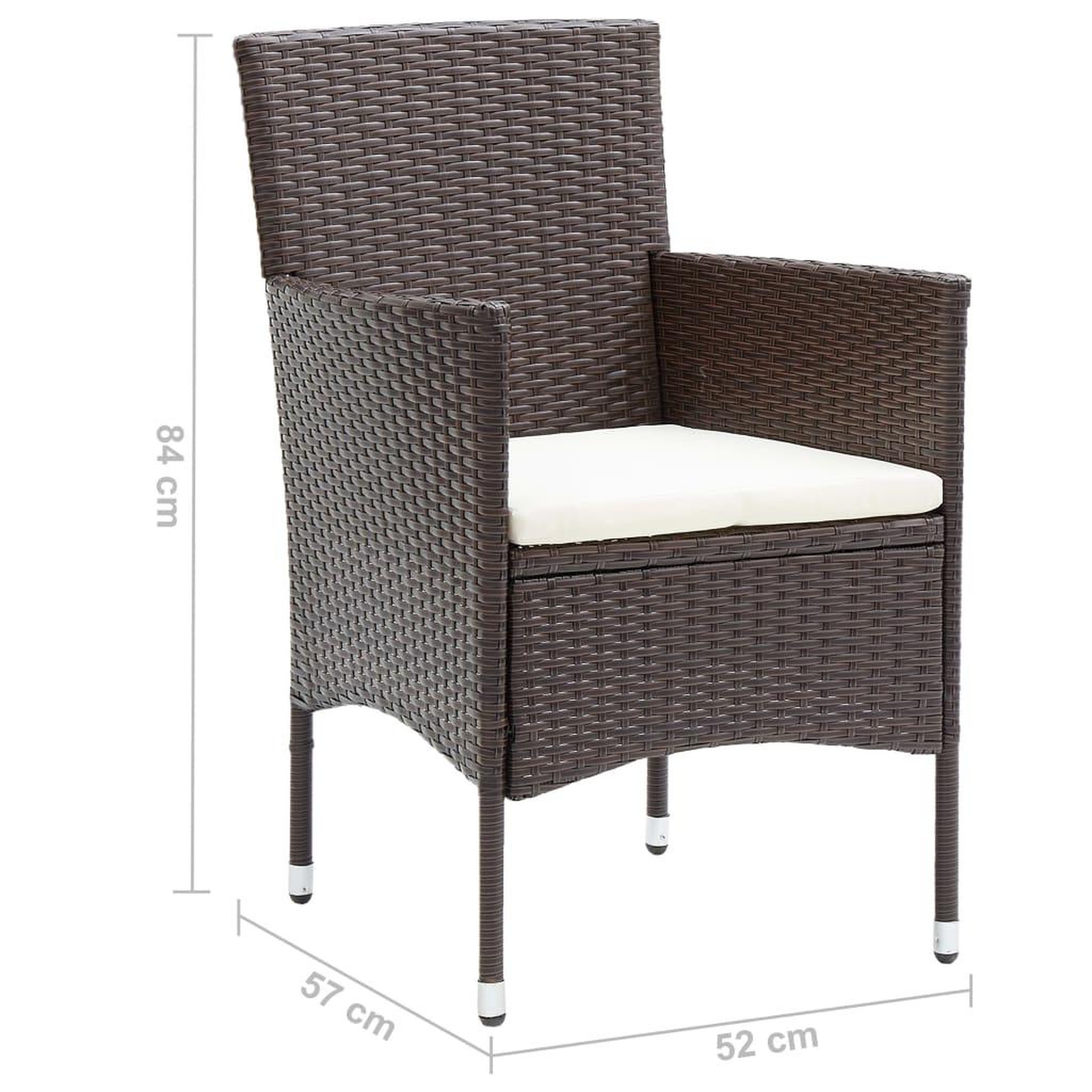 Voir la diapositive 6 : VIDAXL Chaises a manger de jardin lot de 2 Resine tressee Marron